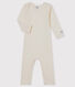 Langärmeliger Baby-Body aus Wolle und Baumwolle
