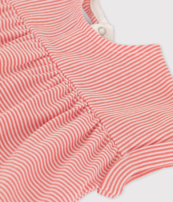 Kurzärmelige Baby-Bluse aus Bio-Baumwolle rosa PAPAYE/ MARSHMALLOW