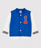 Baby-Teddyjacke aus Molton. blau RUISSEAU/weiss MARSHMALLOW