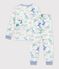 Kinder-Pyjama aus Molton mit Drachenmotiv weiss/vielfarbig