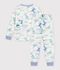 Kinder-Pyjama aus Molton mit Drachenmotiv weiss/vielfarbig