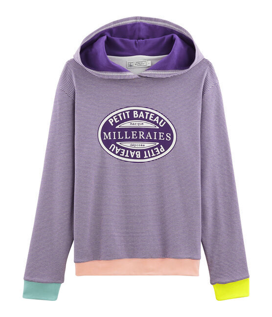 Kapuzen-Sweatshirt Damen violett REAL/weiss MARSHMALLOW