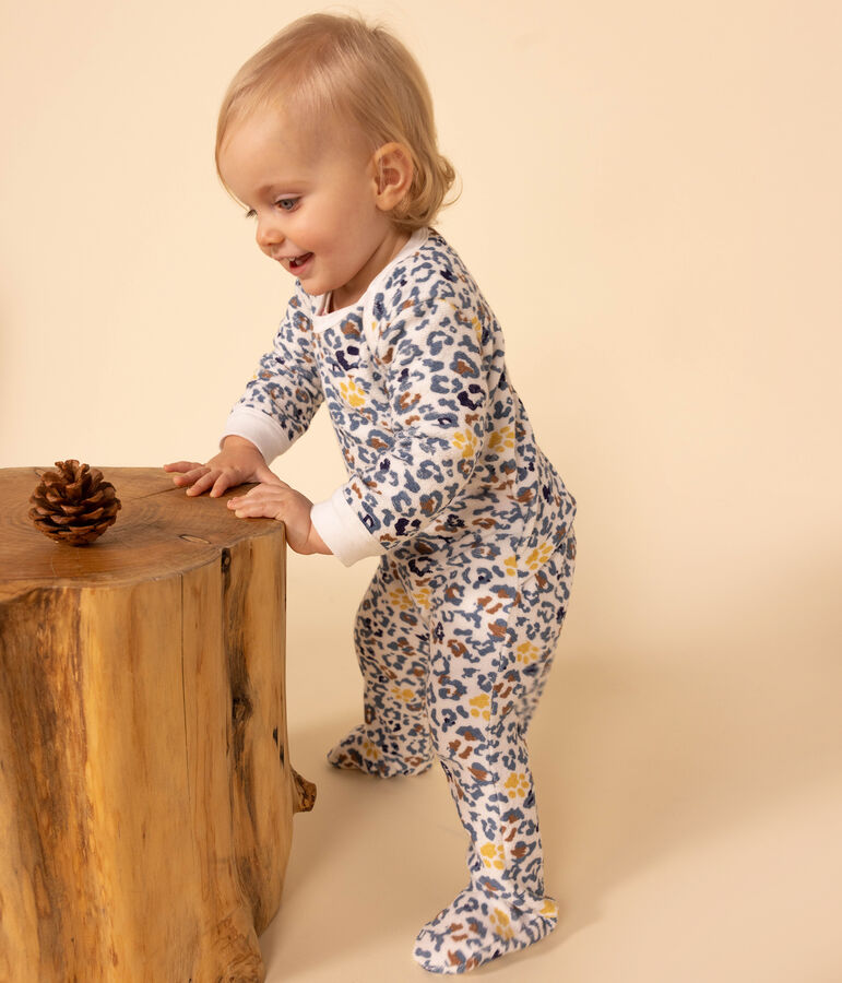 Strampler aus Frottee weiss/vielfarbig