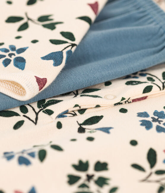 Kinder-Nachthemd und -Leggings aus Molton und Baumwolle mit Blumenmotiv für Mädchen weiss AVALANCHE/ MULTICO
