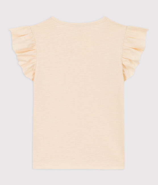 Kurzärmeliges Kinder-T-Shirt aus Baumwolle für Mädchen naturfarben AVALANCHE