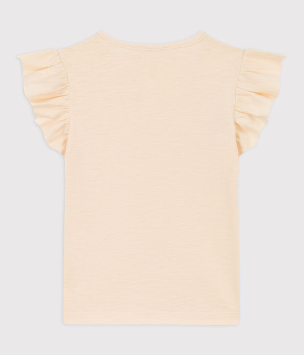 Kurz&auml;rmeliges Kinder-T-Shirt aus Baumwolle f&uuml;r M&auml;dchen naturfarben