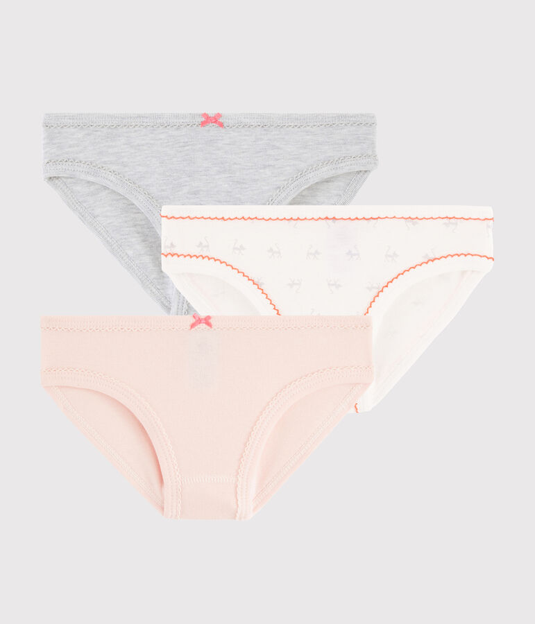Set mit 3 Unterhosen mit Katzen-Print f&uuml;r kleine M&auml;dchen variante 1