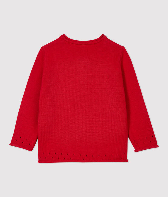 Baby-Cardigan aus Strickmaterial. rot TERKUIT