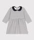 Langärmeliges Babykleid aus gestreiftem Doppeljersey