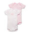 2-er Pack Baby-Bodys, Kurzarm, für Mädchen uni/geringelt lot .