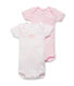 2-er Pack Baby-Bodys, Kurzarm, für Mädchen uni/geringelt