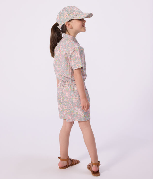 Kinder-Kurzoverall aus Baumwolle blau/vielfarbig