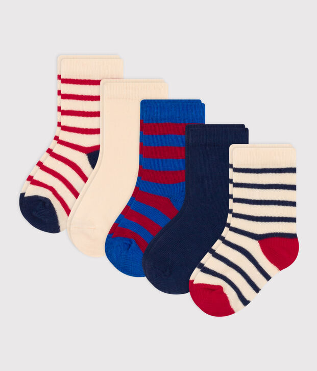 5er-Set Babysocken mit Streifen aus Baumwolljersey vielfarbig