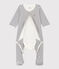 Gestreifter Bodyjama aus Baumwolle weiss MARSHMALLOW/blau SMOKING