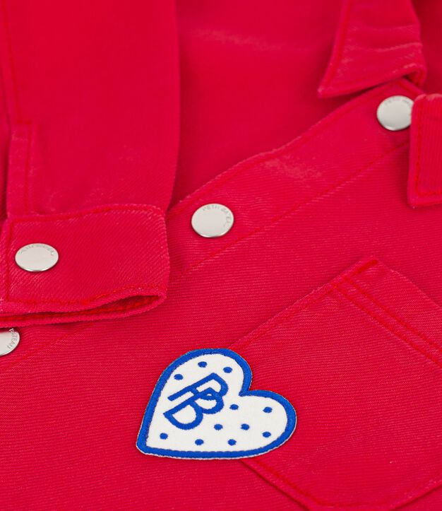 Kinder-Jacke aus einfarbiger Baumwolle rot