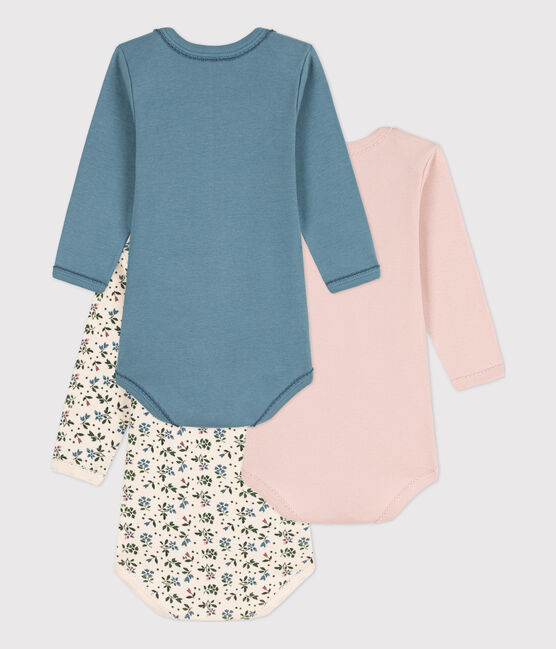 3er-Set langärmelige Baby-Bodys aus Baumwolle mit Blumenmotiv variante 1