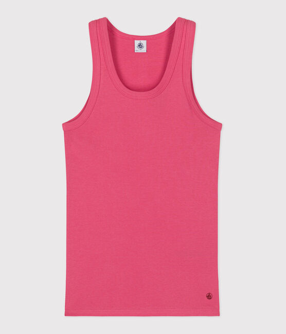 Damen-Tanktop L’Iconique aus einfarbiger Baumwolle rosa PEONIA