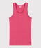 Damen-Tanktop L’Iconique aus einfarbiger Baumwolle rosa PEONIA