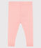 Einfarbige Baby-Legging aus 1x1-Rippstrick für Mädchen rosa CHEEK