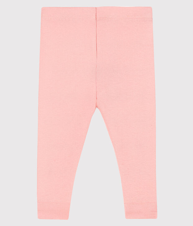 Einfarbige Baby-Legging aus 1x1-Rippstrick f&uuml;r M&auml;dchen rosa