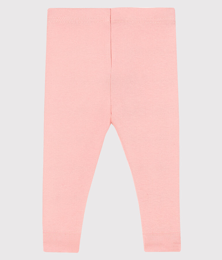 Einfarbige Baby-Legging aus 1x1-Rippstrick f&uuml;r M&auml;dchen rosa