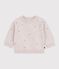 Baby-Pullover aus Wolle und Baumwolle mit bestickten Blumen rosa/vielfarbig