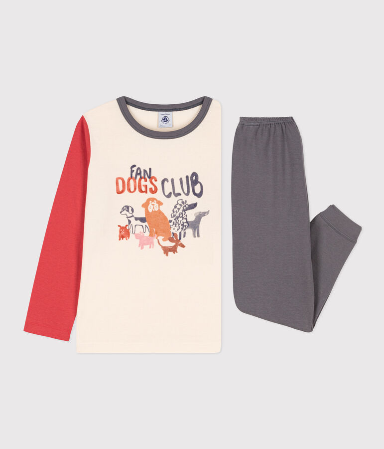 Kinderpyjama aus Baumwolle grau/vielfarbig