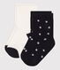 2 Paar Babysocken mit Pünktchenmuster aus Baumwolle.