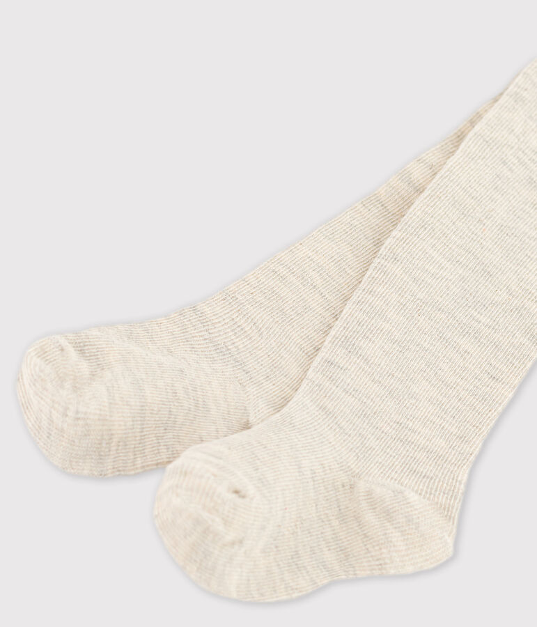 Einfarbige Baby-Strumpfhose aus Baumwolle beige