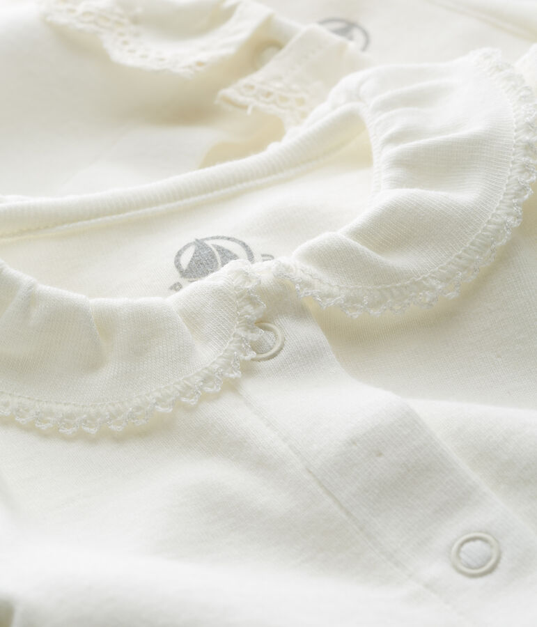 2er-Set lang&auml;rmelige baby-bodys mit kragen m&auml;dchen vielfarbig