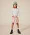 Langärmeliges Kinder-T-Shirt aus Baumwolle für Mädchen weiss MARSHMALLOW