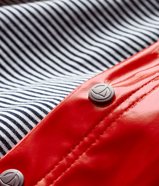 Lackiertes Baby-Regencape für Mädchen rot TERKUIT