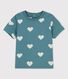 Kurzärmeliges Baby-T-Shirt aus Bio-Baumwolle mit Herzmuster