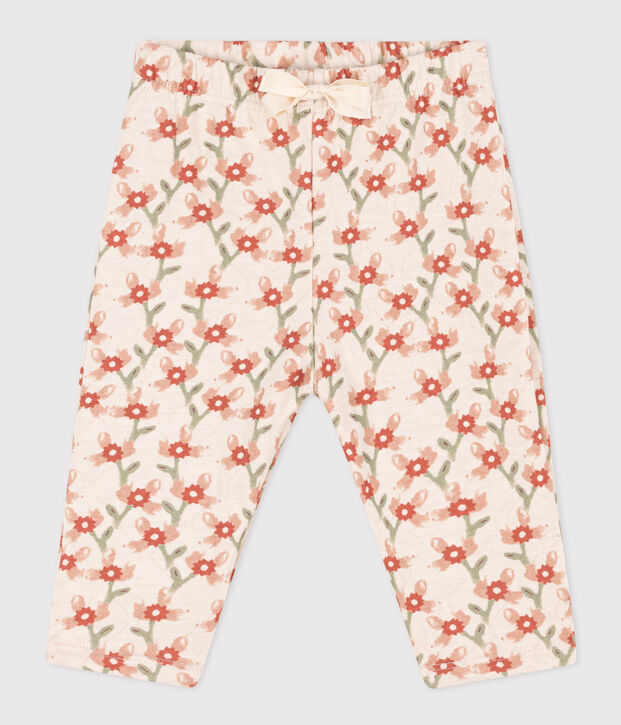 Baby-Hose aus bedrucktem gestepptem Doppeljersey naturfarben/vielfarbig