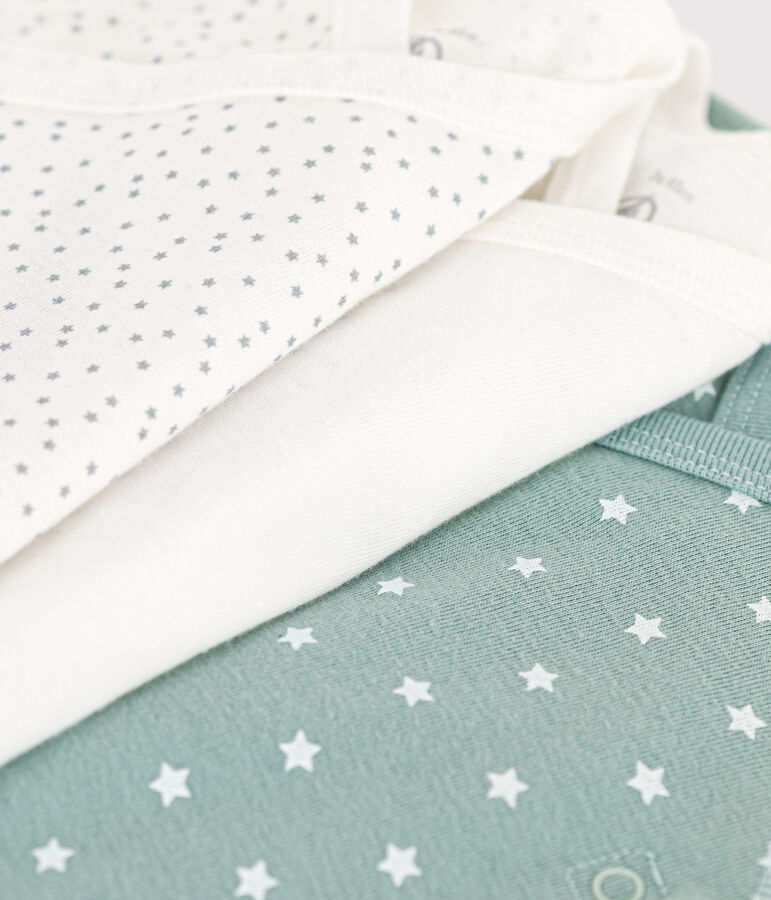 3er-Set lang&auml;rmelige Wickelbodys aus Baumwolle vielfarbig