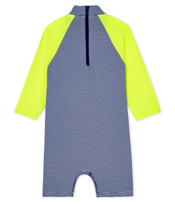 Baby-Badeanzug aus recyceltem Material blau SURF/weiss MARSHMALLOW