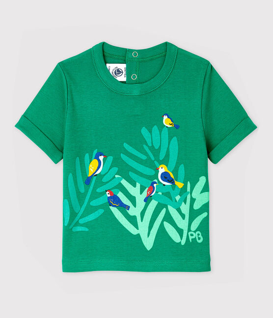 Kurzärmeliges Baby-T-Shirt aus Baumwolle für Jungen grün GAZON