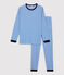 Kinderpyjama aus Baumwolle mit Ringelstreifen für Jungen blau RUISSEAU/weiss MARSHMALLOW