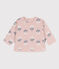 Baby-Sweatshirt aus Molton mit Blumenprint rosa SALINE/weiss MULTICO