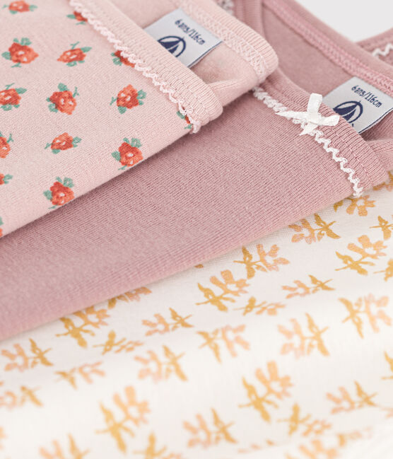 3er-Set Spaghetti-Tops aus Baumwolle mit Blumenmotiv für Mädchen variante 1