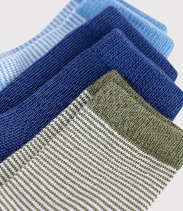 3er-Set Baby-Socken aus Baumwolle mit Ringelstreifen vielfarbig