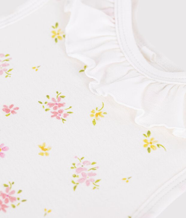 Babyschlafsack aus Baumwolle mit Blumenmotiv TOG-Wert 1,5 weiss/vielfarbig