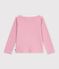Kinder-Streifenshirt Marini&egrave;re aus Baumwolle rosa/weiss