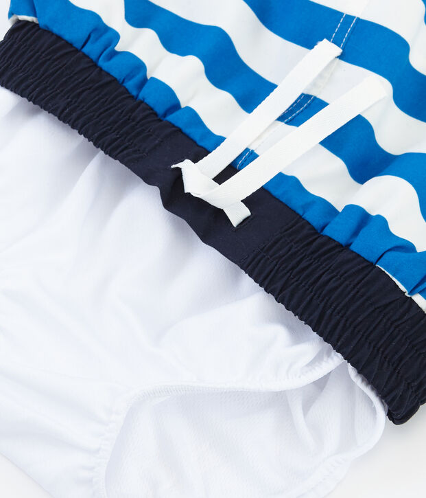 Strandshort Jungen blau/weiss