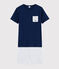 Kinder-Kurzpyjama aus Rippstrick blau MEDIEVAL/grau POUSSIERE