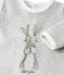 Bedruckter Unisex-Baby-Strampler aus Velours-Frottier grau BELUGA CHINE