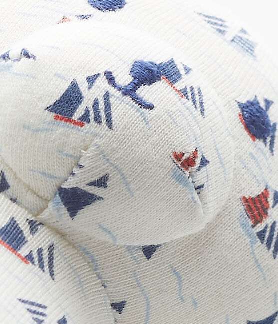 Bedruckter Baby-Jungen-Kuschelbär weiss LAIT/weiss MULTICO