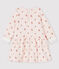 Langärmeliges Baby-Kleid aus Molton für Mädchen rosa FLEUR/weiss MULTICO