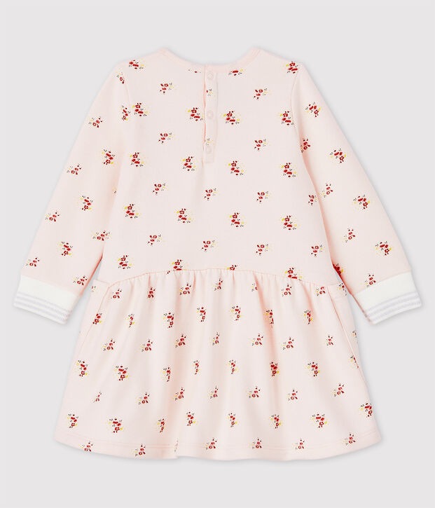 Lang&auml;rmeliges Baby-Kleid aus Molton f&uuml;r M&auml;dchen rosa/vielfarbig