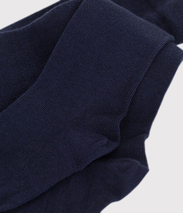 Kinder-Strumpfhose aus einfarbiger Baumwolle blau SMOKING